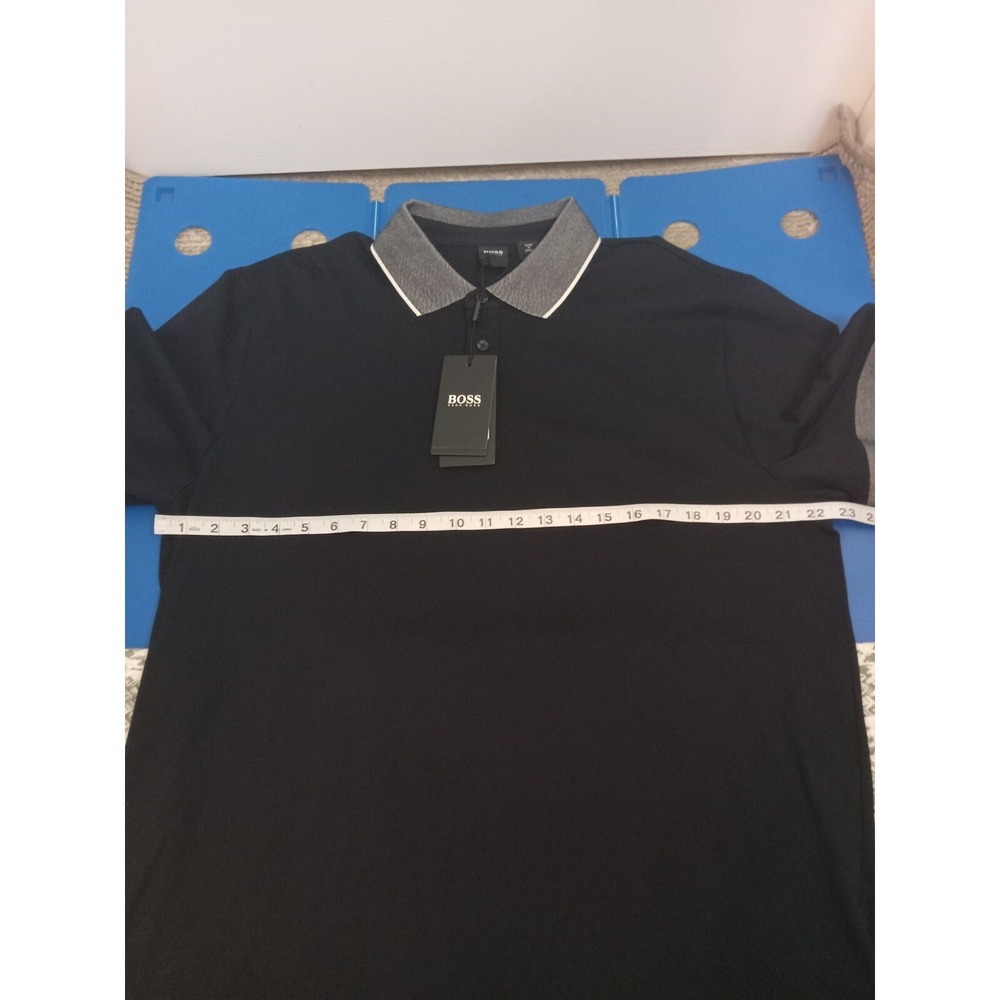 New Hugo BOSS  Polo Mens Dark Blue  Prout 26 Polo Shirt 2xl Boss Spell out - Picture 11 of 16